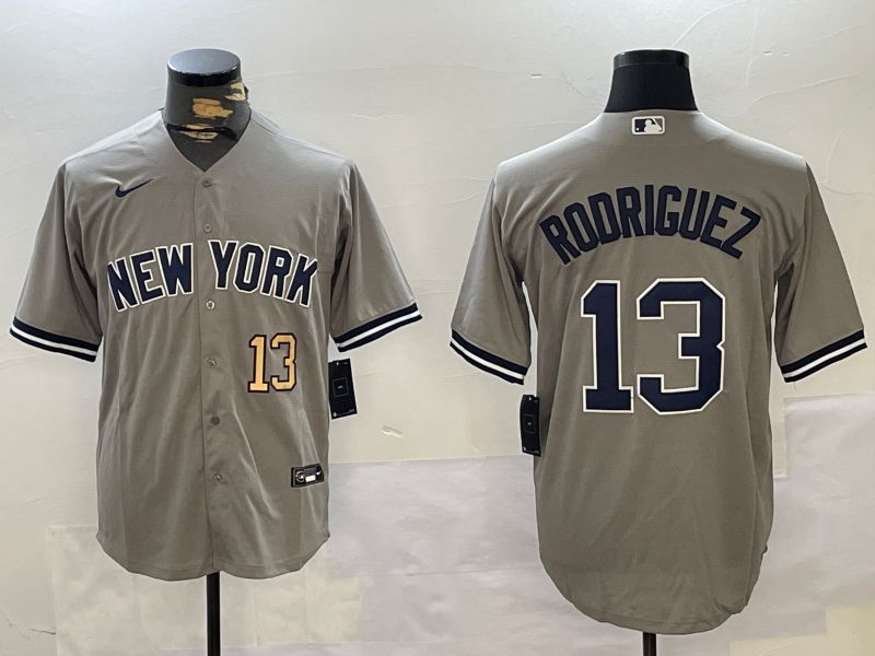 Men New York Yankees #13 Rodriguez Grey Game 2024 Nike MLB Jersey style 3->new york yankees->MLB Jersey